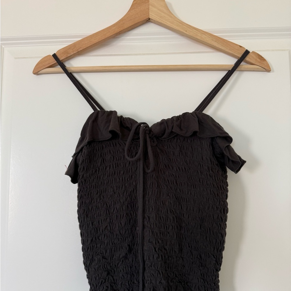 American Eagle Outfitters Black Ruffled Camisole